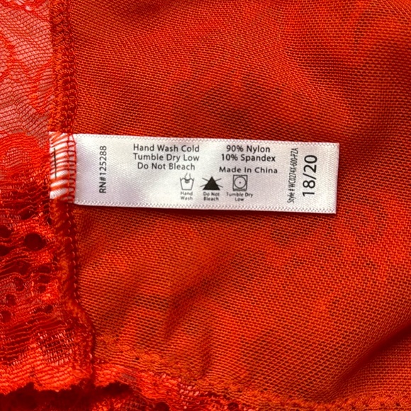NWT Ashley Stewart Red Lace Panties With Jewel Sz 18/20 - Picture 5 of 5